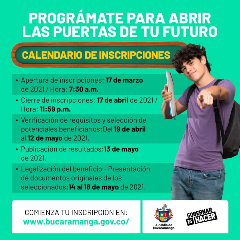 Calendario de inscripciones