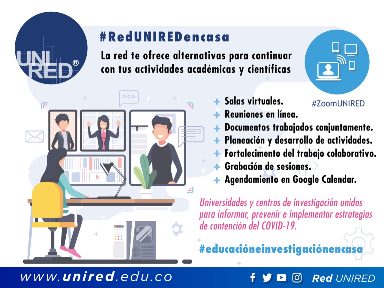 salas virtuales UNIRED covid19